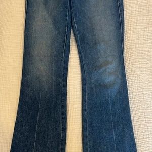 MOTHER The Double Insider Heel High Rise Bootcut Jeans 25, hemmed